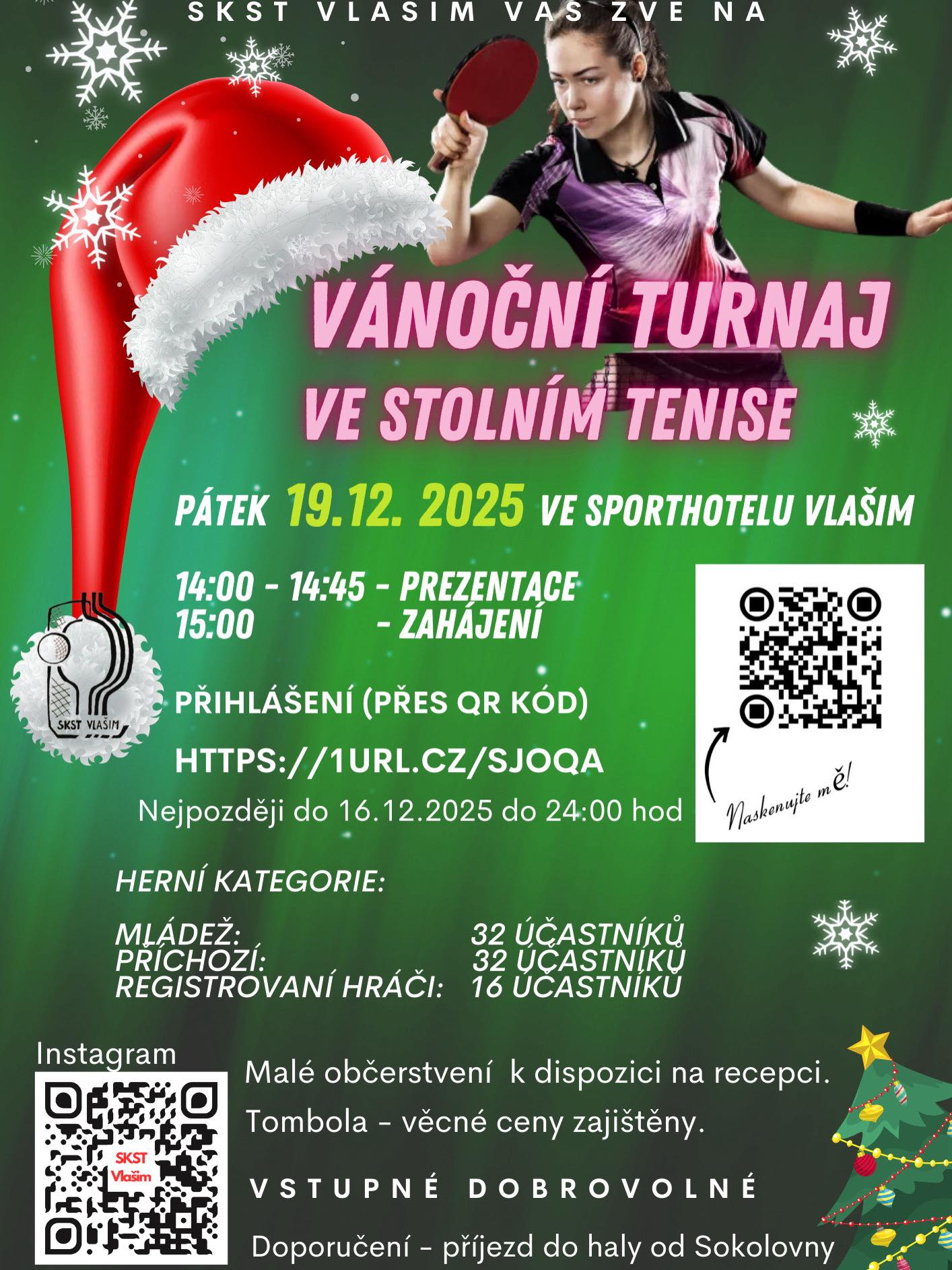 Vánoční turnaj ve stolním tenise