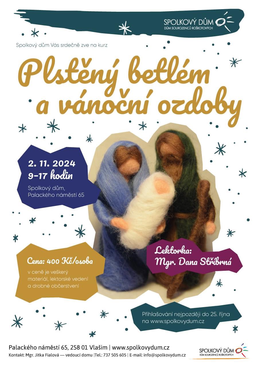 Plstěný betlém a vánoční ozdoby